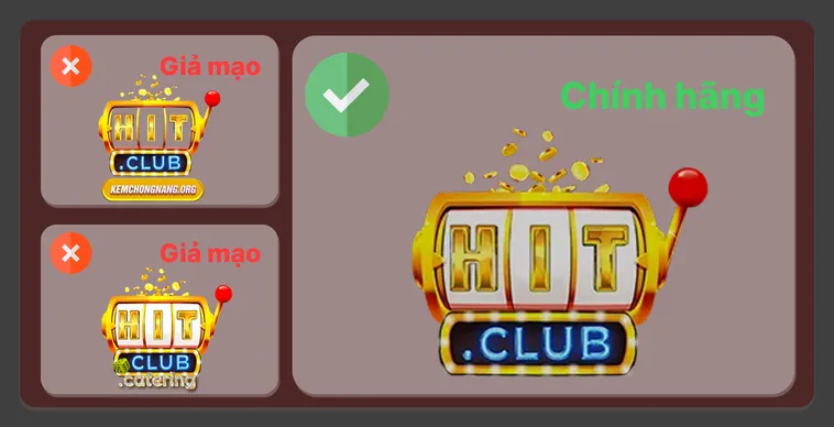 Nhận Diện Nhà Cái HitClub Chính Thức Qua Chất Lượng Game 3 Biểu tượng kèm logo trên Hit.Club thật cân đối, còn logo giả Hit.Club thường méo mó hoặc bị kéo dãn.